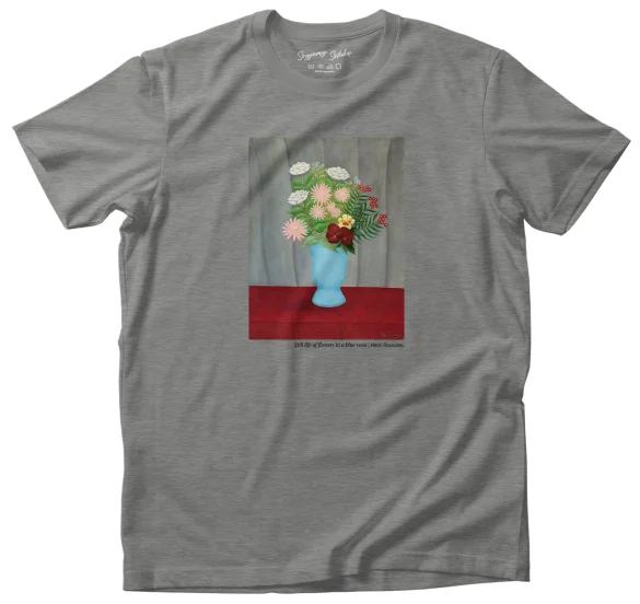 Koszulka z nadrukiem Still life of flowers in a blue vase Henri Rousseau
