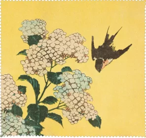 Ściereczka do okularów Hortensja i Jaskółka Katsushika Hokusai