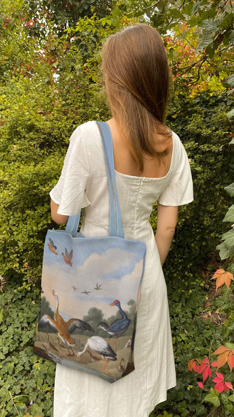 Torba na ramię shopper Czaple i kaczki na rzece Jan van Kessel (starszy)