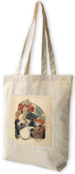 Torba z naszywką Bières De La Meuse (Piwo z mezy) Alfons Mucha