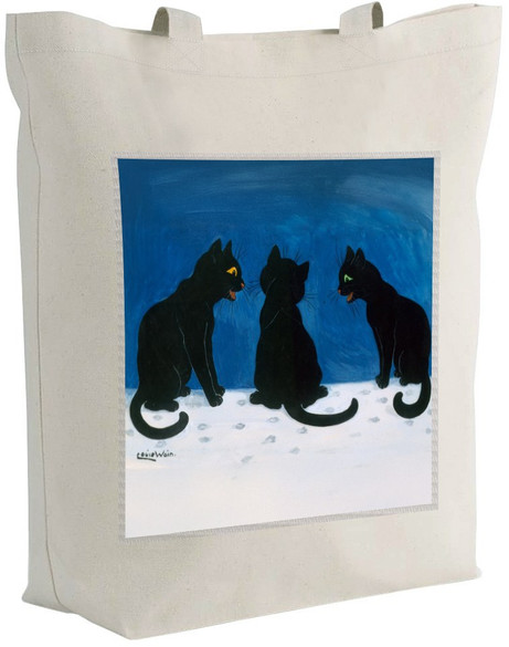 Torba z naszywką Czarne koty na śniegu Louis Wain