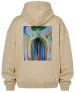 Bluza oversize Szare linie z czarnym, niebieskim i żółtym Georgia O’Keeffe