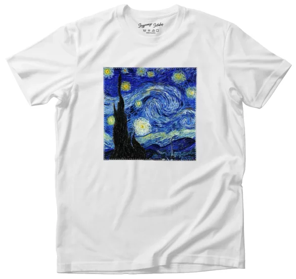 Koszulka z naszywką Gwiaździsta Noc Vincent Van Gogh