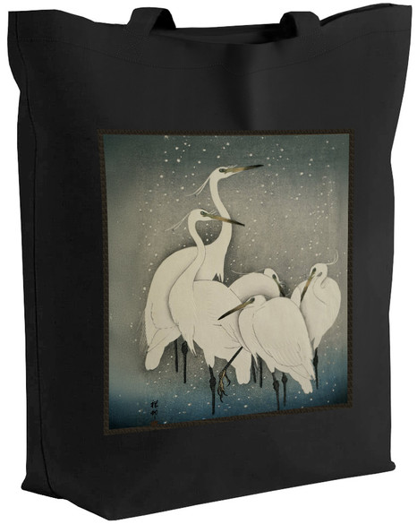 Torba z naszywką Grupa czapli Ohara Koson