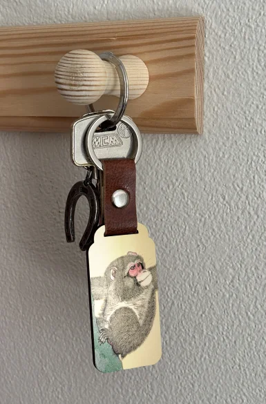 Brelok Małpa na drzewie persymonowym Ohara Koson