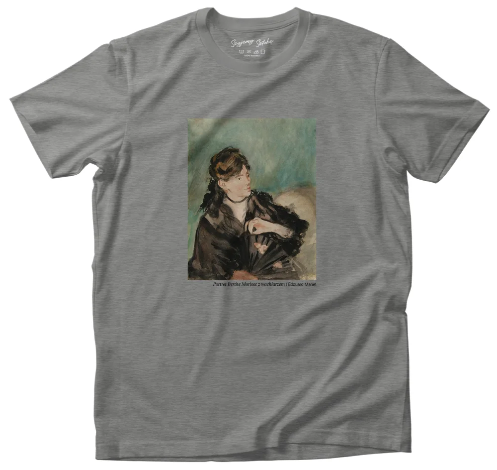 Koszulka z nadrukiem Portret Berthe Morisot z wachlarzem Édouard Manet