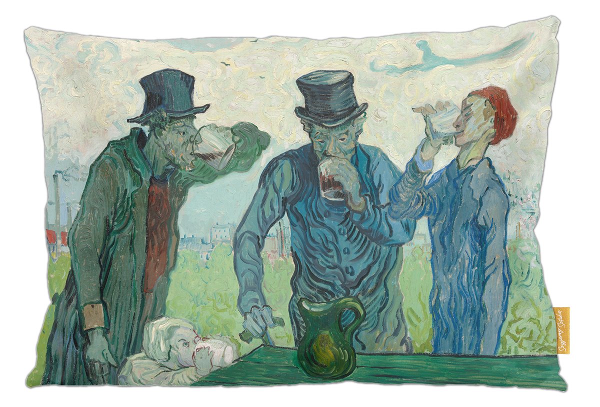 Poduszka dekoracyjna na prezent z obrazem Pijący Vincent Van Gogh Szyjemy Sztukę