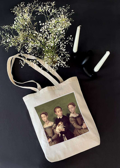 Torba z naszywką Troje dzieci z psem Sofonisba Anguissola