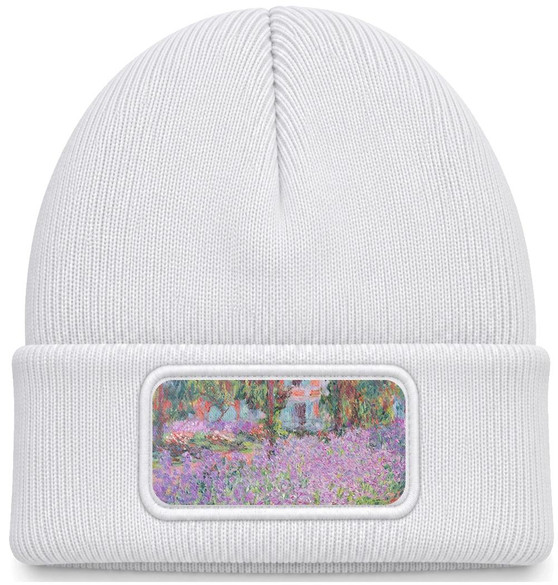 Czapka zimowa Ogród artysty w giverny Claude Monet – biała