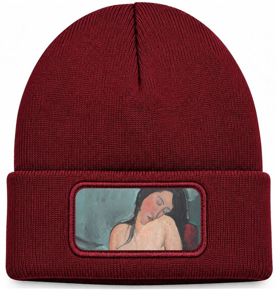 Czapka zimowa Naga Kobieta Amedeo Modigliani – bordowa