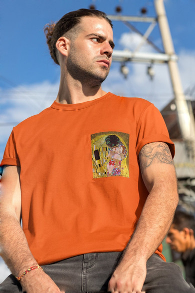 Koszulka z kieszonką Pocałunek Gustav Klimt