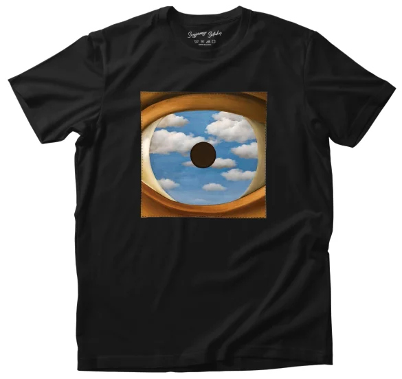 Koszulka z naszywką Fałszywe lustro René Magritte