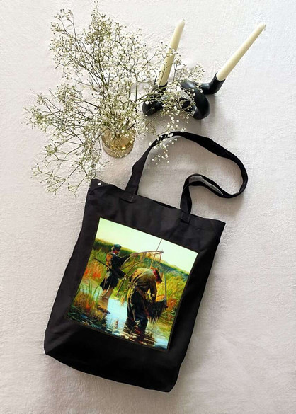 Torba z naszywką Rybacy brodzący w wodzie Leon Wyczółkowski