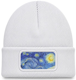 Czapka zimowa Gwiaździsta Noc Vincent Van Gogh – biała