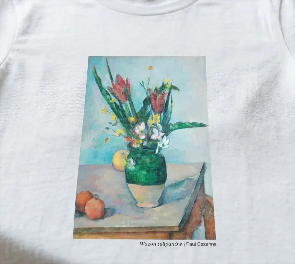 Koszulka z nadrukiem Wazon tulipanów Paul Cezanne