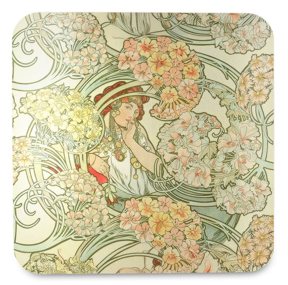 Podkładka pod kubek Langage des fleurs (Język kwiatów) Alfons Mucha