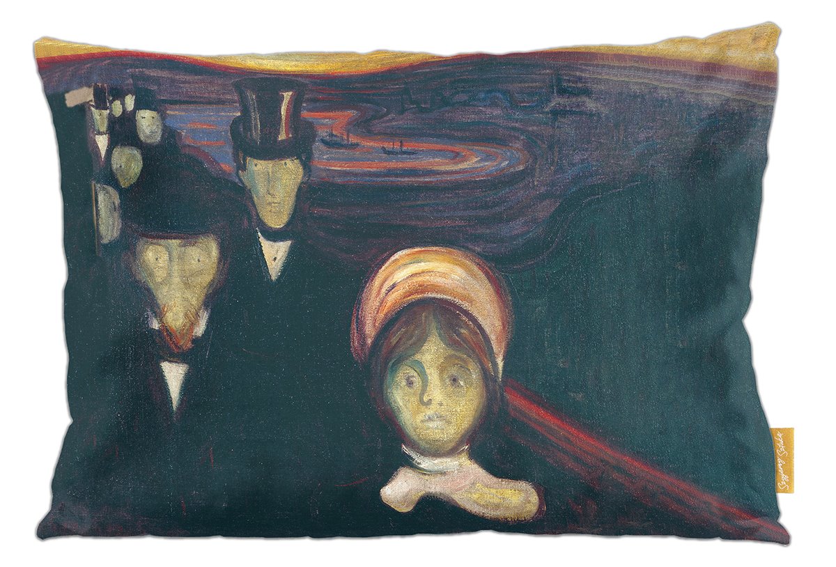 Poduszka dekoracyjna na prezent z obrazem Anxiety (Lęk) Edvard Munch Szyjemy Sztukę