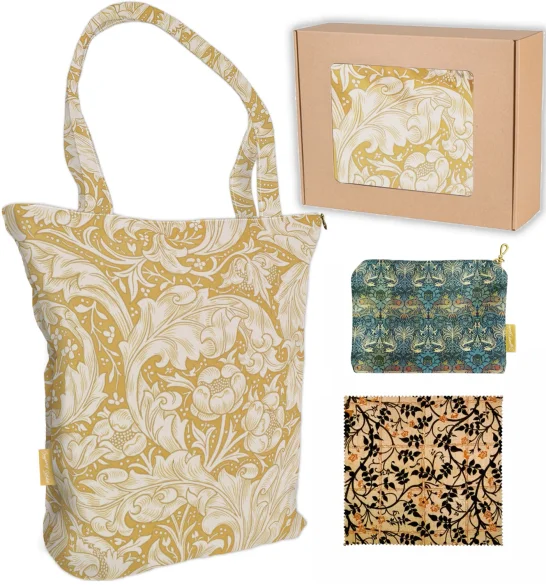 Zestaw prezentowy William Morris Torba + Kosmetyczka + Ściereczka