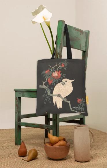 Torba na ramię Biała papuga i granat Ohara Koson