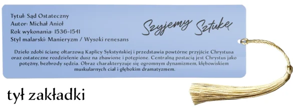 Zakładka do książki Sąd Ostateczny Michał Anioł