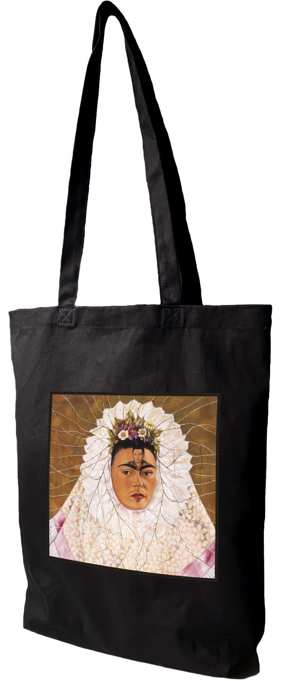 Torba z naszywką Diego w moich myślach Frida Kahlo, Czarna