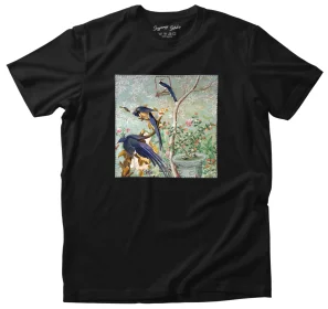 Koszulka z naszywką A pair of magpie jays James Audubon