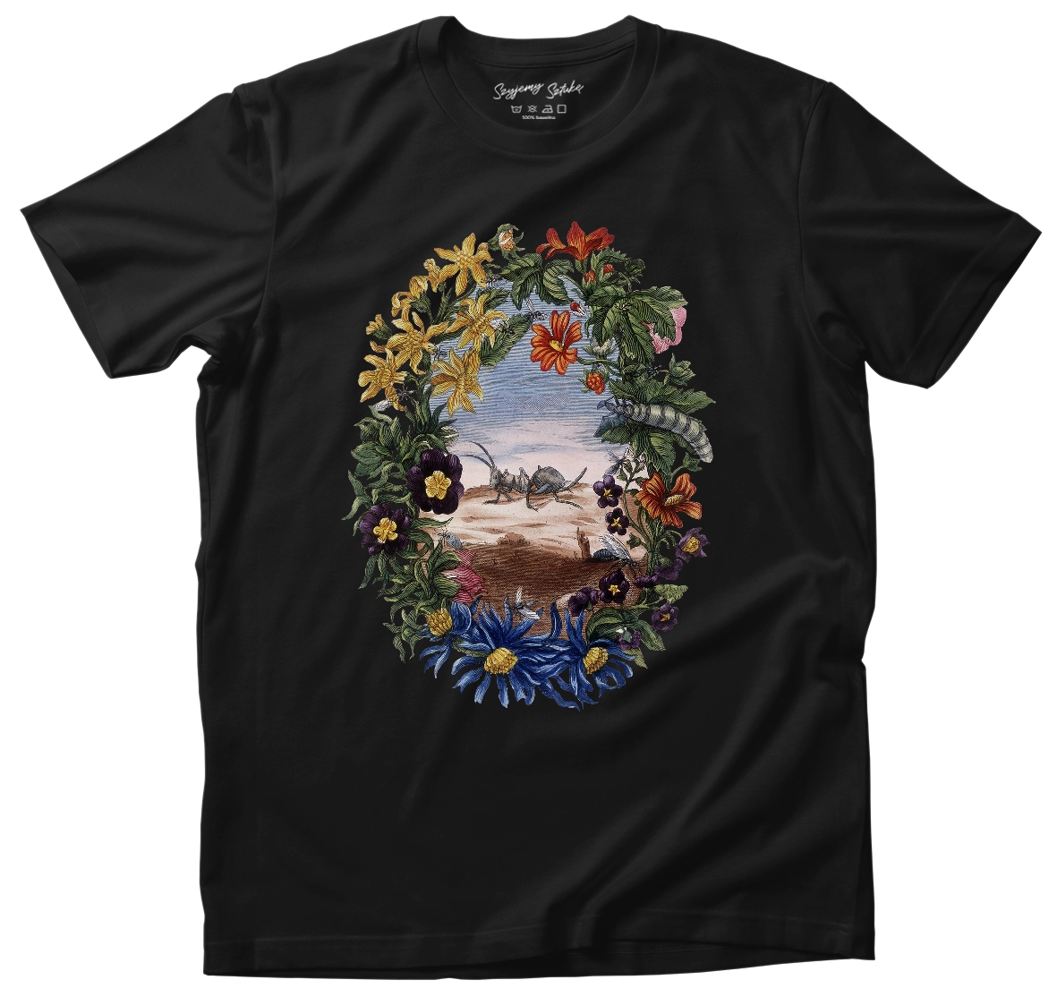 Koszulka Fourmi Maria Sibylla Merian– koszulka z nadrukiem obrazu, t-shirt ze sztuką