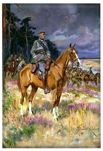Magnes Józef Piłsudski na Kasztance Wojciech Kossak