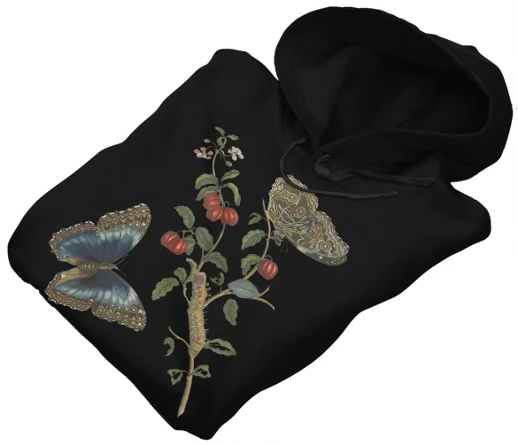 Bluza Great Blue Butterflies and Red Fruits Maria Sibylla Merian