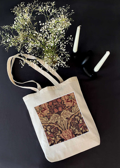 Torba z naszywką Tkanina z wiciokrzewem William Morris