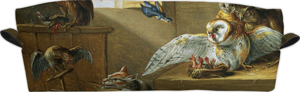 Piórnik Rodzina sów, innych ptaków i kota Jan van Kessel (starszy) 