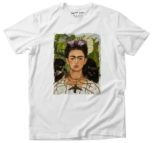 Koszulka Autoportret z cierniowym naszyjnikiem i kolibrem Frida Kahlo