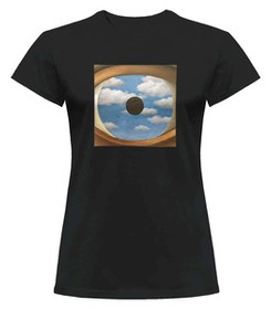 Bluzka damska z naszywką Fałszywe Lustro René Magritte