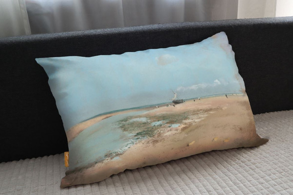 Poduszka Plaża podczas odpływu (ujście rzeki) Edgar Degas