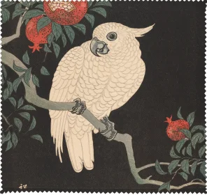 Ściereczka do okularów Biała papuga i granat Ohara Koson