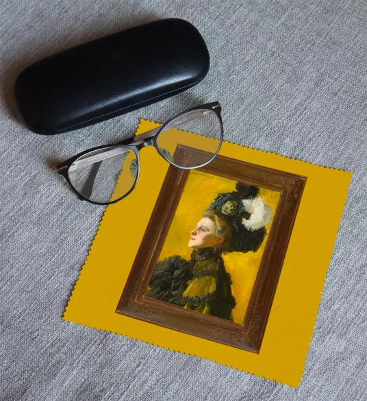Ściereczka do okularów Portret żony artysty Jadwigi na żółtym tle Józef Mehoffer