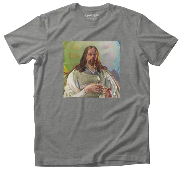 Koszulka z naszywką Chrystus w Emaus - środkowa część tryptyku Jacek Malczewski