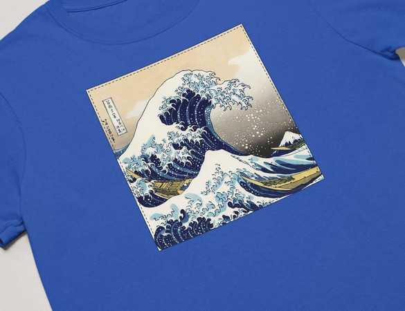 Koszulka z naszywką Wielka fala w Kanagawie Katsushika Hokusai