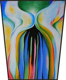 Ekran Szare linie z czarnym, niebieskim i żółtym Georgia O’Keeffe