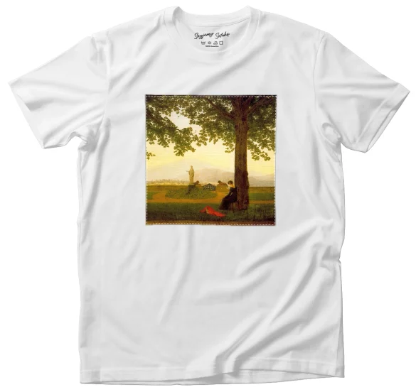 Koszulka z naszywką Taras ogrodowy Caspar David Friedrich