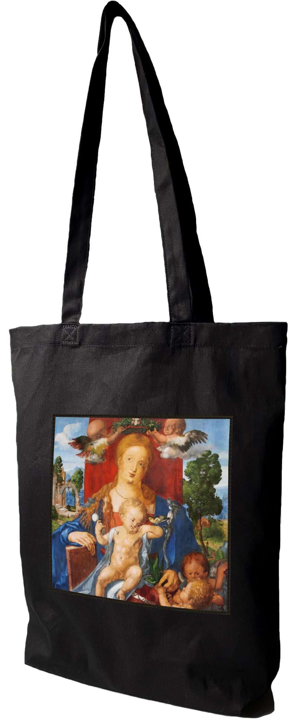 Torba z naszywką Madonna i Dzieciątko z czyżykiem Albrecht Dürer, Czarna