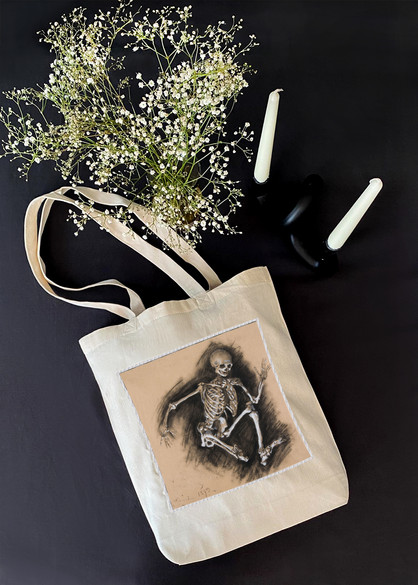 Torba z naszywką Studium szkieletu Władysław Podkowiński