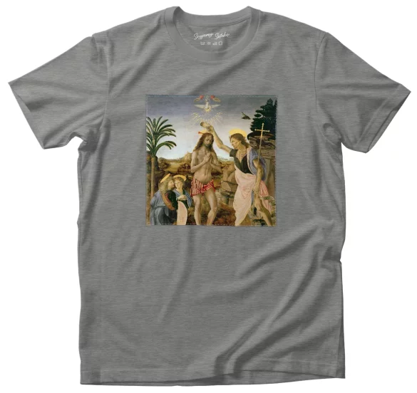 Koszulka z naszywką Chrzest Chrystusa Leonardo da Vinci