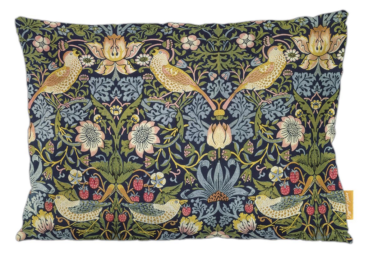 Poduszka dekoracyjna na prezent z obrazem Kradzież truskawek William Morris Szyjemy Sztukę