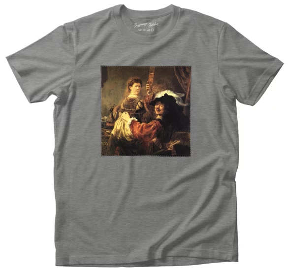 Koszulka z naszywką Autoportret z Saskią Rembrandt