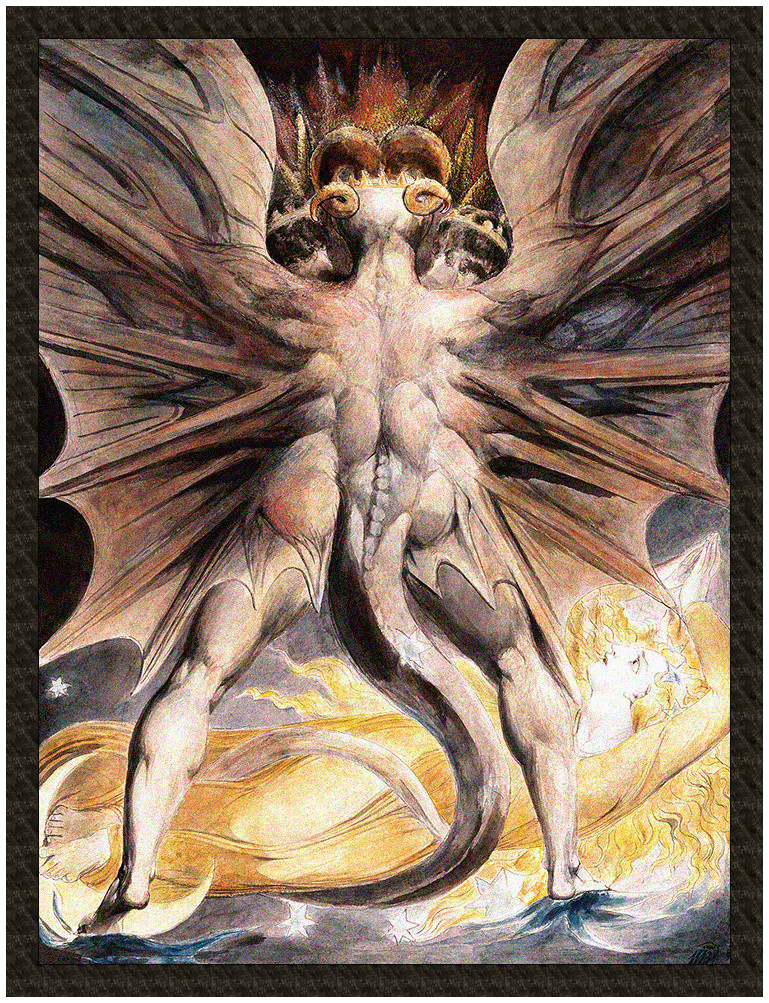 Naszywka Wielki czerwony smok i niewiasta obleczona w słońce William Blake