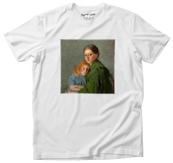 Koszulka z naszywką Portret kobiety z małą dziewczynką (Matka z dzieckiem) Olga Boznańska