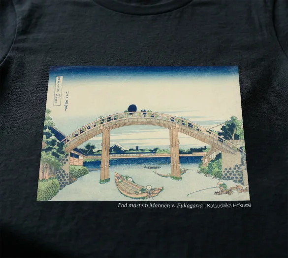 Bluzka damska Pod mostem Mannen w Fukagawa Katsushika Hokusai