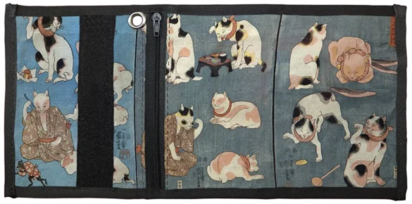 Portfel Przysłowia Ilustrowane przez Koty Utagawa Kuniyoshi