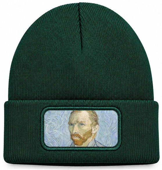 Czapka zimowa Autoportret (F627) Vincent Van Gogh – zielona